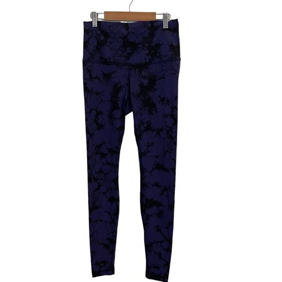 Lululemon Wunder Under Pant Shibori Emporer Blue Black Size 8 - Picture 1 of 7
